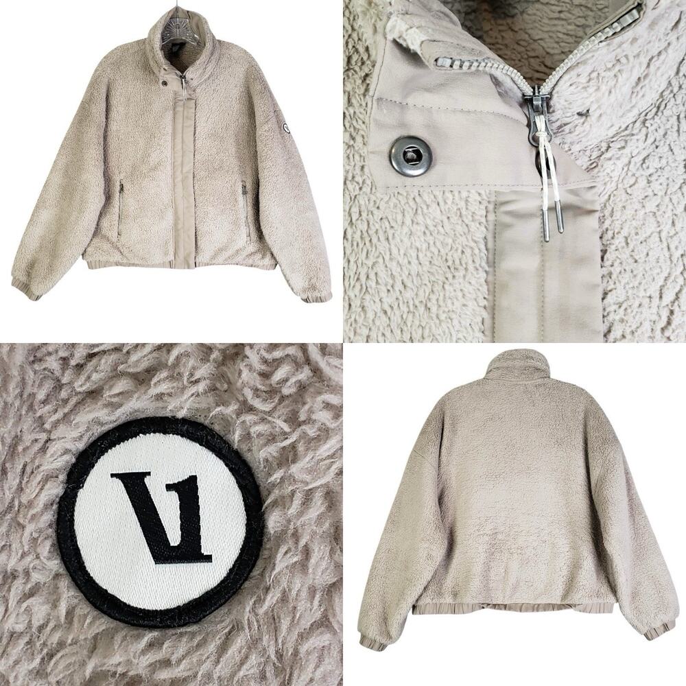 Vuori Women’s Cozy Sherpa Jacket Fleece Full Zip VW530 Women’s Size Large Beige